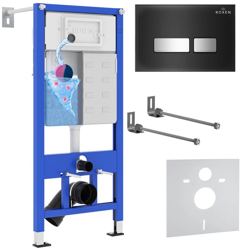 Инсталляция для приставного унитаза 4 в 1 Roxen StounFix Dual Fresh 873337 с аромадозатором